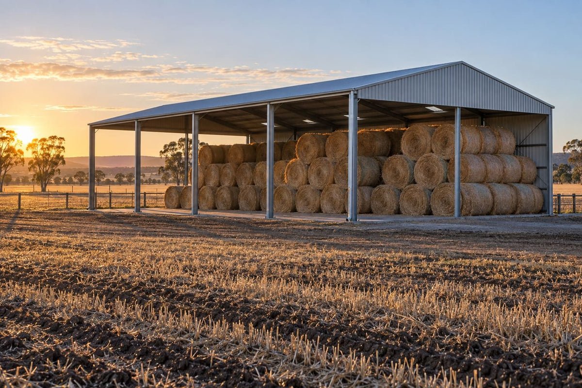 Open-front farm sheds: how bay sizes affect what fits